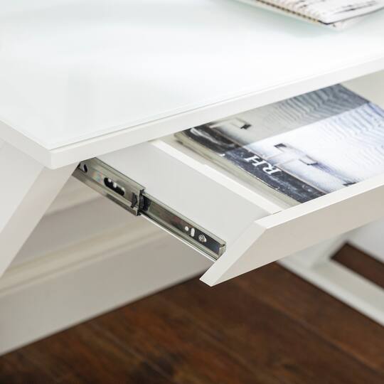Walker Edison 48" White Modern Wood Computer Desk